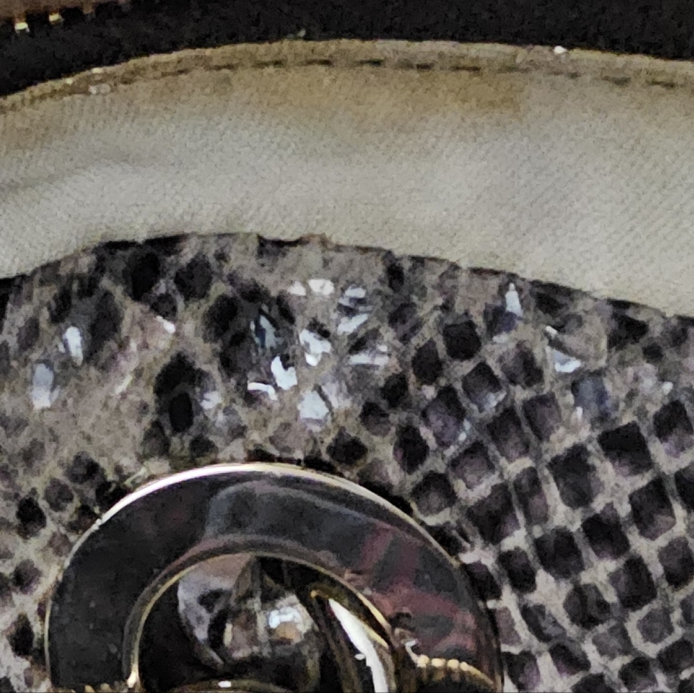 Kate Spade New York Snakeskin Print Shoulder Bag Chain Strap Neutral Python Look - Picture 15 of 16